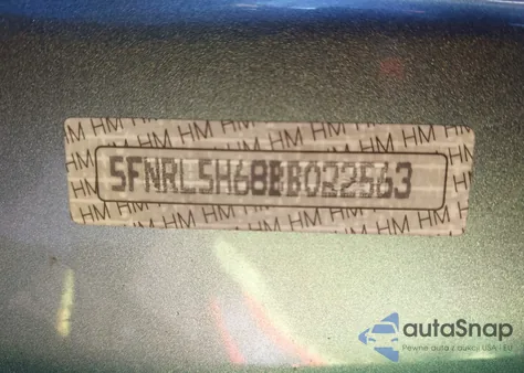 2011 Honda Odyssey Ex-L from USA, damaged, VIN 5FNRL5H68BB022563